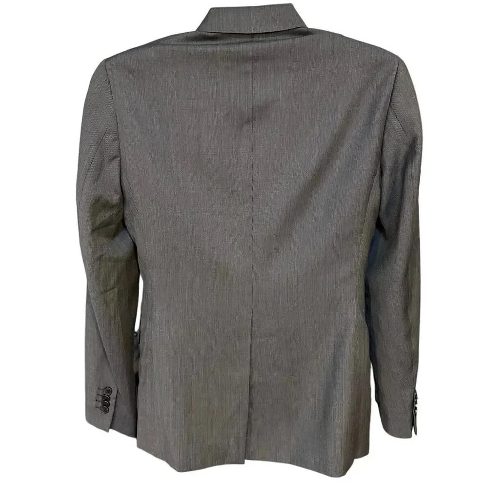 Theory Gray Wool Blend Blazer Mens 38S Tailored Two Button Sport Coat